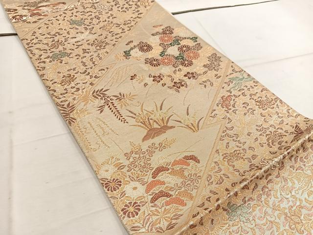 平和屋着物◎六通柄袋帯　鳳凰菊花文　金銀糸　正絹　逸品　BAAW1434mz