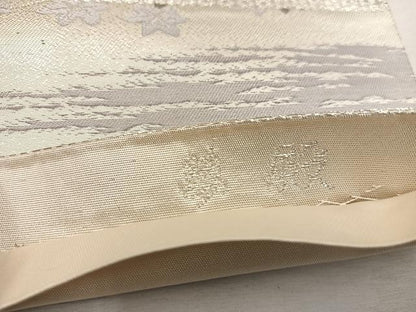 平和屋着物◎六通柄袋帯　唐織　萬葉の路　銀糸　正絹　逸品　BAAW1436mz