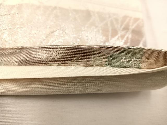 平和屋着物◎太鼓柄袋帯　古京錦　樹林風景文　二重引箔　銀糸　正絹　逸品　BAAW1440mz