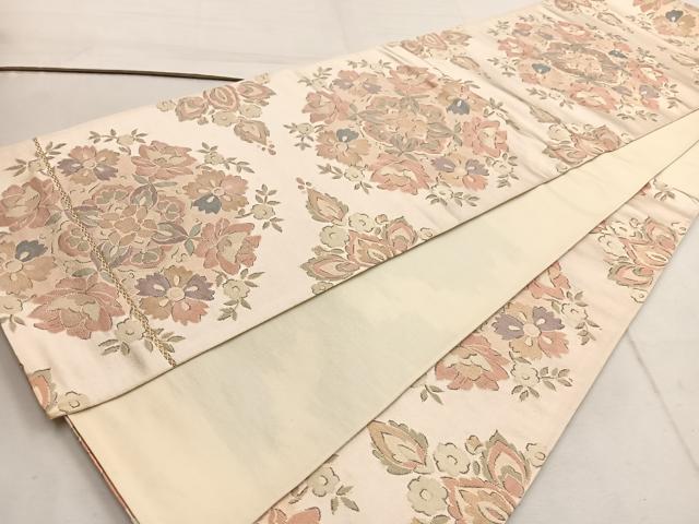 平和屋着物◎六通柄袋帯　宝相華　金糸　正絹　逸品　BAAW1442mz