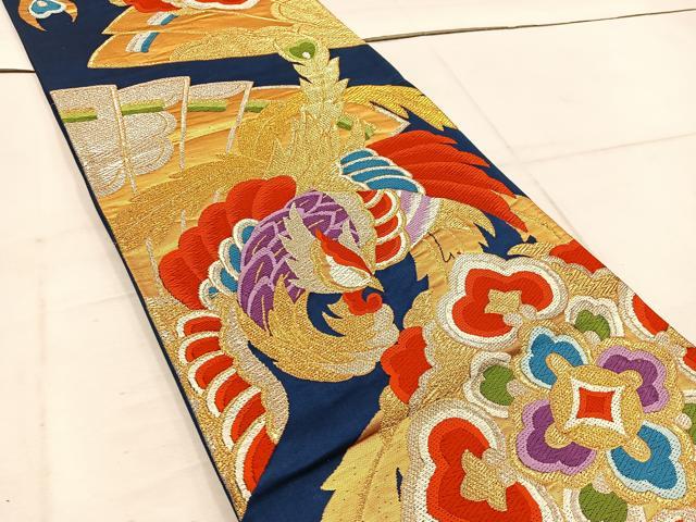平和屋着物◎六通柄袋帯　唐織　鳳凰花文　金銀糸　正絹　逸品　BAAW1443mz
