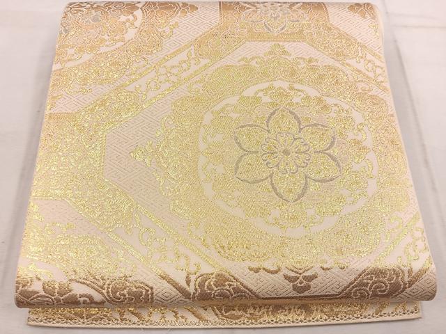 平和屋着物◎六通柄　本袋帯　蜀江花文　金銀糸　正絹　逸品　BAAW1447mz
