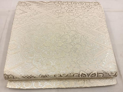 平和屋着物◎六通柄袋帯　宝相華　純銀箔　正絹　逸品　BAAW1448mz