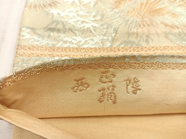 平和屋着物◎西陣　六通柄　京袋帯　枝松文　金糸　正絹　逸品　BAAW1453mz