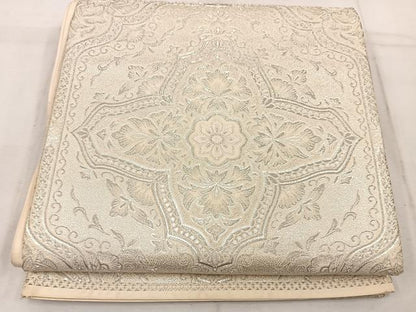 平和屋着物◎六通柄袋帯　宝相華　銀糸　正絹　逸品　BAAW1457mz