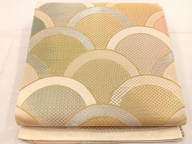平和屋着物◎六通柄袋帯　青海波　金銀糸　正絹　逸品　BAAW1477mz