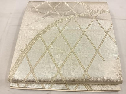 平和屋着物◎全通柄袋帯 さがび錦 九百別織 籬文 金銀糸 正絹 逸品 BAAW1485mz