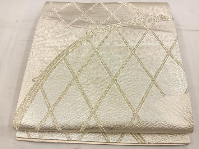 平和屋着物◎全通柄袋帯 さがび錦 九百別織 籬文 金銀糸 正絹 逸品 BAAW1485mz