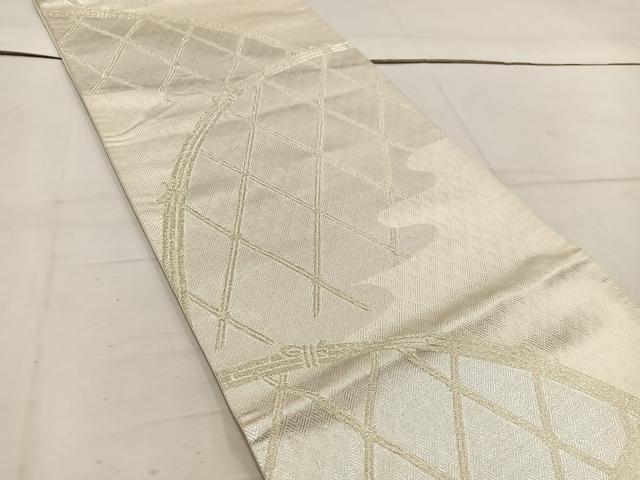 平和屋着物◎全通柄袋帯 さがび錦 九百別織 籬文 金銀糸 正絹 逸品 BAAW1485mz