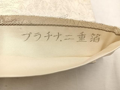 平和屋着物◎六通柄袋帯　九百錦織　風景花文　プラチナ二重箔　正絹　逸品　BAAW1523mz
