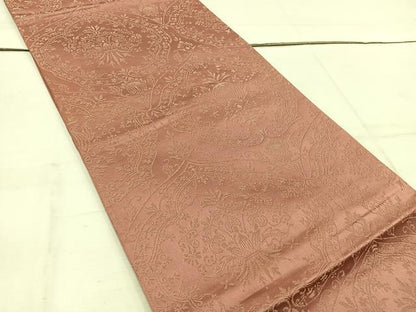 平和屋着物◎六通柄袋帯　草花文　金糸　正絹　逸品　BAAW1530mz