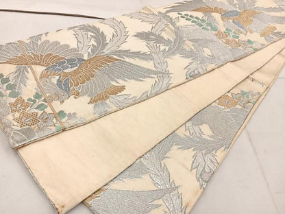 平和屋着物◎六通柄 京袋帯 鳳凰花文 金銀糸 正絹 逸品 BAAW1545mz