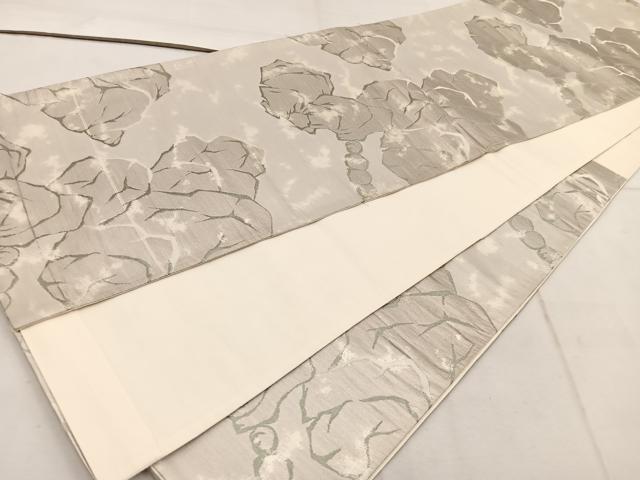 平和屋着物◎六通柄袋帯 幾何学文様 銀糸 引箔 正絹 逸品 BAAW1569mz