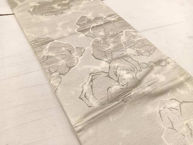 平和屋着物◎六通柄袋帯 幾何学文様 銀糸 引箔 正絹 逸品 BAAW1569mz