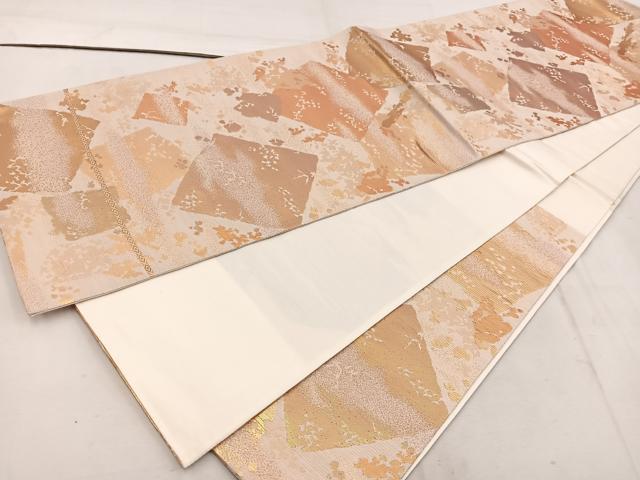 平和屋着物◎六通柄袋帯 彩華美匠錦 色紙重ね文 金糸 正絹 逸品 BAAW1589mz