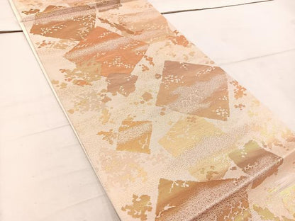 平和屋着物◎六通柄袋帯 彩華美匠錦 色紙重ね文 金糸 正絹 逸品 BAAW1589mz