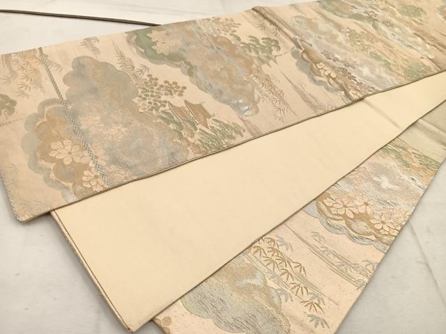 平和屋着物◎六通柄袋帯 光琳 金銀糸 正絹 逸品 BAAW1592mz