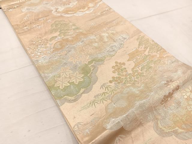 平和屋着物◎六通柄袋帯 光琳 金銀糸 正絹 逸品 BAAW1592mz