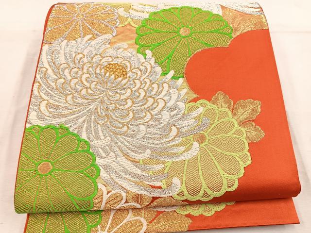 平和屋着物◎六通柄袋帯 乱菊 金銀糸 正絹 逸品 BAAW1610mz