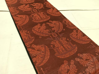 平和屋着物◎六通柄　京袋帯　人物文　正絹　逸品　BAAW1612mz