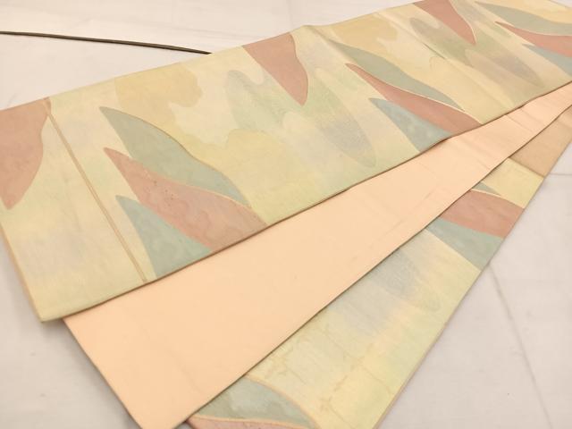 平和屋着物◎六通柄袋帯　遠山文　金糸　正絹　逸品　BAAW1620mz