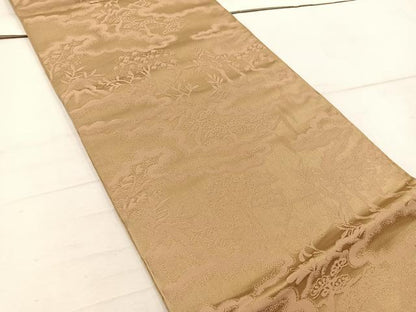 平和屋着物◎全通柄袋帯 雲重ね草葉文 正絹 逸品 BAAW1623mz
