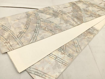 平和屋着物◎六通柄袋帯 渡橋 引箔 正絹 逸品 BAAW1643mz
