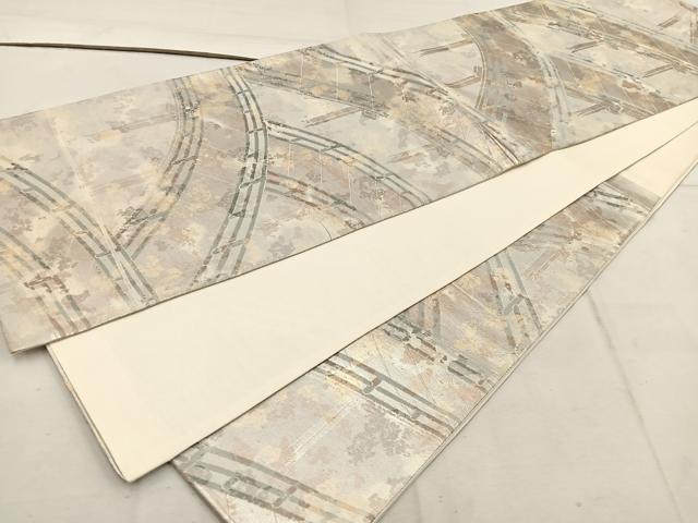 平和屋着物◎六通柄袋帯 渡橋 引箔 正絹 逸品 BAAW1643mz