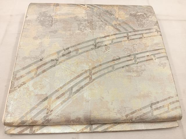 平和屋着物◎六通柄袋帯 渡橋 引箔 正絹 逸品 BAAW1643mz