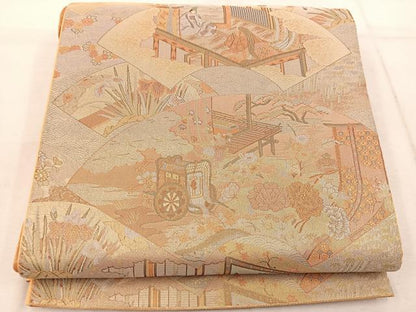 平和屋着物◎六通柄袋帯 瀞吉兆 金銀糸 正絹 逸品 未使用 BAAW1649mz