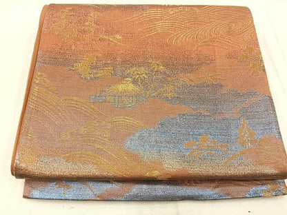 平和屋着物◎六通柄 京袋帯 御所解文 金銀糸 正絹 逸品 BAAW1654mz