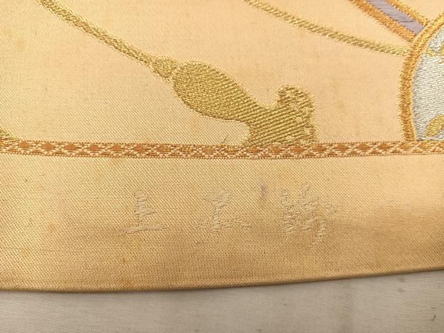 平和屋着物◎六通柄袋帯　楽曲花文　金銀糸　上品錦　正絹　逸品　BAAW1677mz