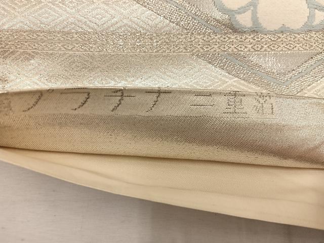 平和屋着物◎六通柄袋帯 松皮菱花文 プラチナ二重箔 正絹 逸品 BAAW1678mz