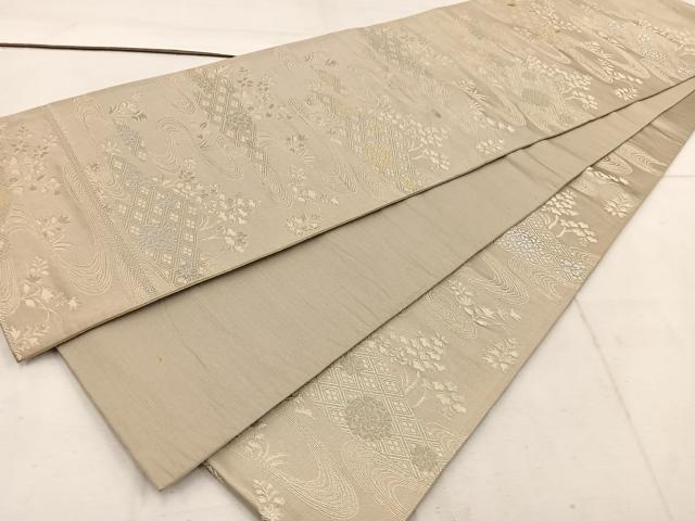 平和屋着物◎六通柄 京袋帯 流水花文 金銀糸 正絹 逸品 BAAW1680mz