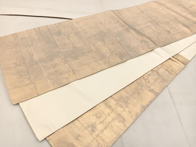 平和屋着物◎六通柄袋帯　幾何学文様　金糸　引箔　正絹　逸品　BAAW1693mz