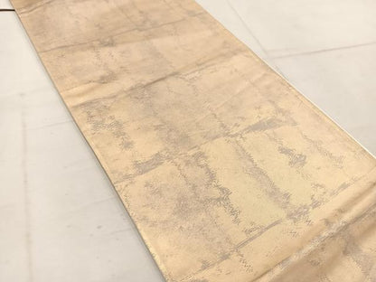 平和屋着物◎六通柄袋帯　幾何学文様　金糸　引箔　正絹　逸品　BAAW1693mz