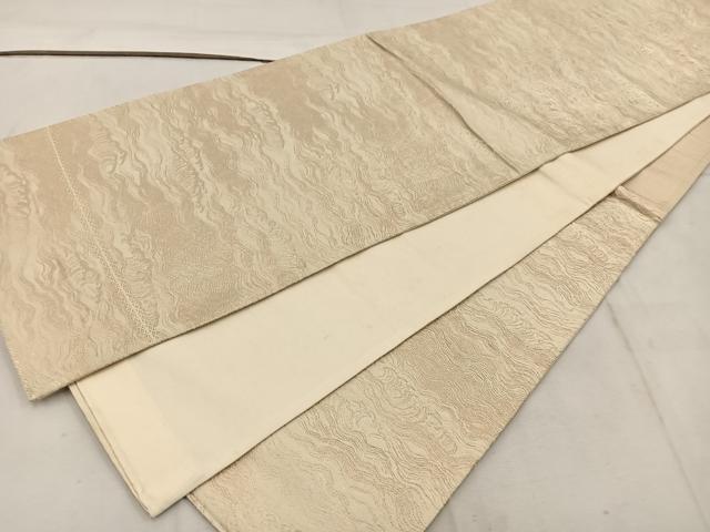 平和屋着物◎六通柄袋帯 立波文 銀糸 正絹 逸品 BAAW1695mz