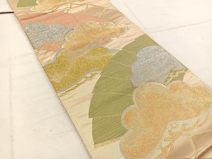 平和屋着物◎六通柄袋帯　松　金銀糸　正絹　逸品　BAAW1723mz