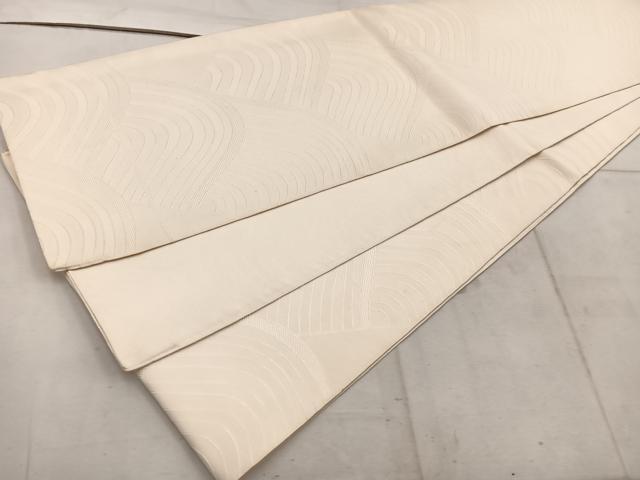 平和屋着物◎全通柄袋帯　流水文　薄香色　正絹　逸品　BAAW1724mz