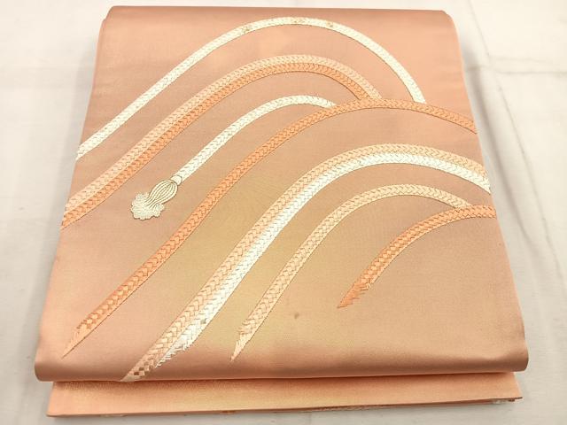 平和屋着物◎太鼓柄袋帯　中国三大刺繍　総刺繍　相良刺繍　遠山文　正絹　逸品　BAAW1738mz