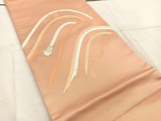 平和屋着物◎太鼓柄袋帯　中国三大刺繍　総刺繍　相良刺繍　遠山文　正絹　逸品　BAAW1738mz