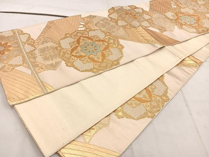 平和屋着物◎六通柄袋帯　宝相華　金糸　正絹　逸品　BAAW1739mz