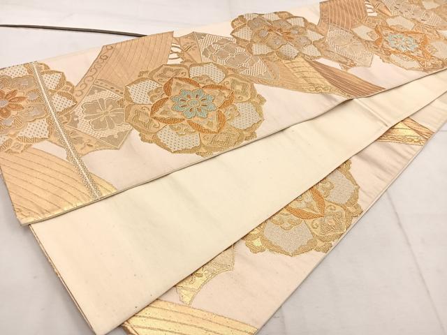平和屋着物◎六通柄袋帯　宝相華　金糸　正絹　逸品　BAAW1739mz