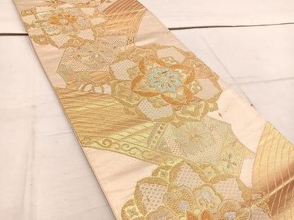 平和屋着物◎六通柄袋帯　宝相華　金糸　正絹　逸品　BAAW1739mz
