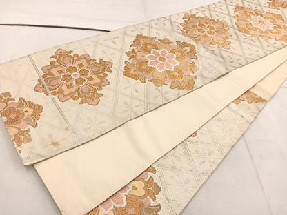 平和屋着物◎六通柄袋帯 唐織 宝相華 金銀糸 正絹 逸品 BAAW1743mz
