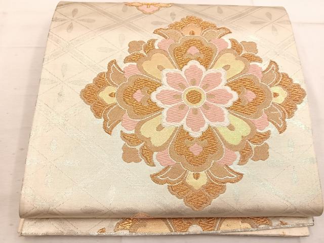 平和屋着物◎六通柄袋帯 唐織 宝相華 金銀糸 正絹 逸品 BAAW1743mz