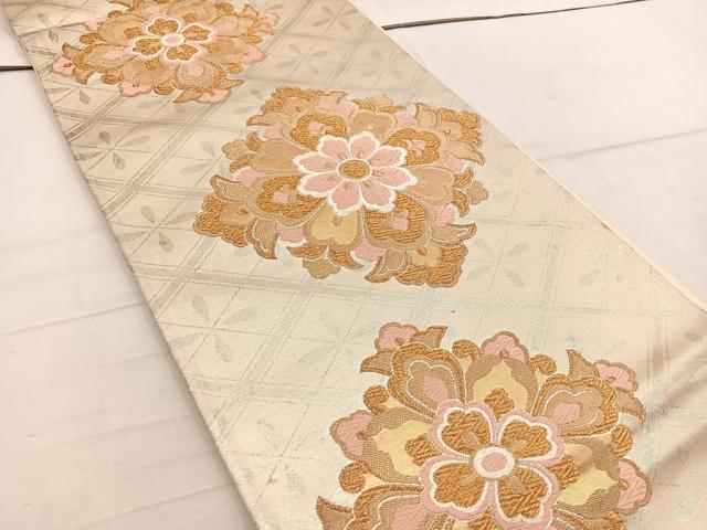 平和屋着物◎六通柄袋帯 唐織 宝相華 金銀糸 正絹 逸品 BAAW1743mz