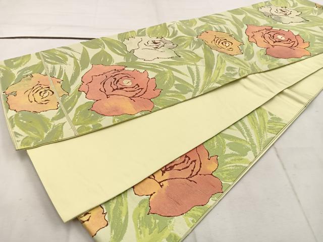 平和屋着物◎六通柄袋帯　草花文　正絹　逸品　BAAW1773mz