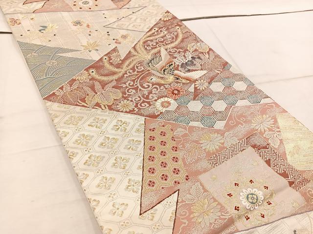 平和屋着物◎六通柄袋帯 唐織 鳳凰花文 金銀糸 正絹 逸品 BAAW1798mz
