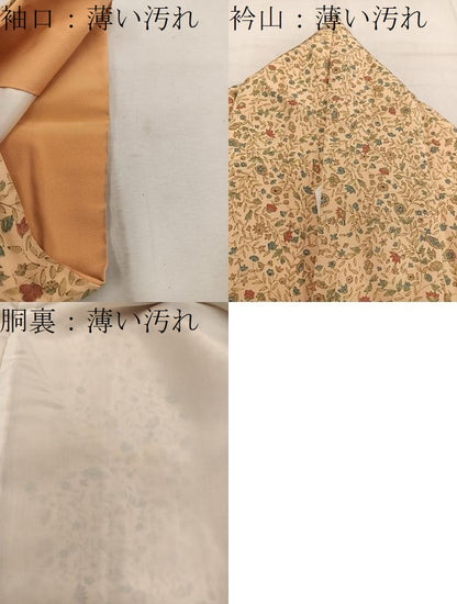 平和屋着物■上質な小紋　草花文　正絹　逸品　BAAW1823mz